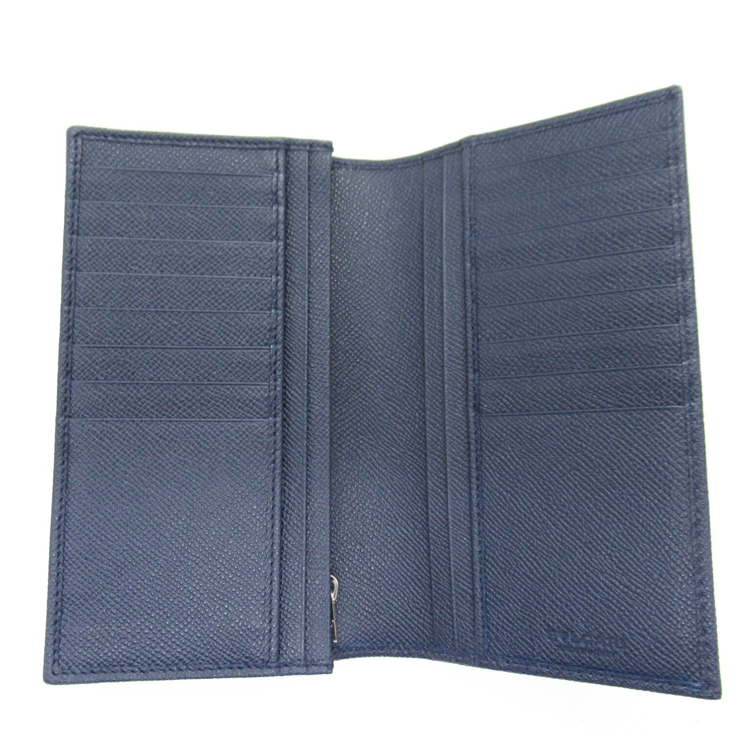 Bvlgari Bifold Wallet Leather Blue