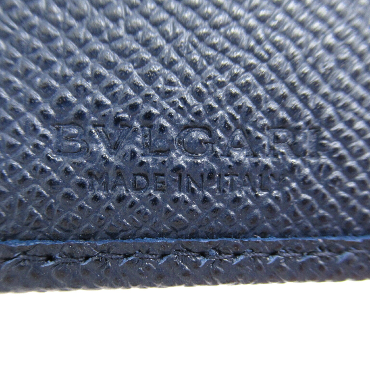 Bvlgari Bifold Wallet Leather Blue