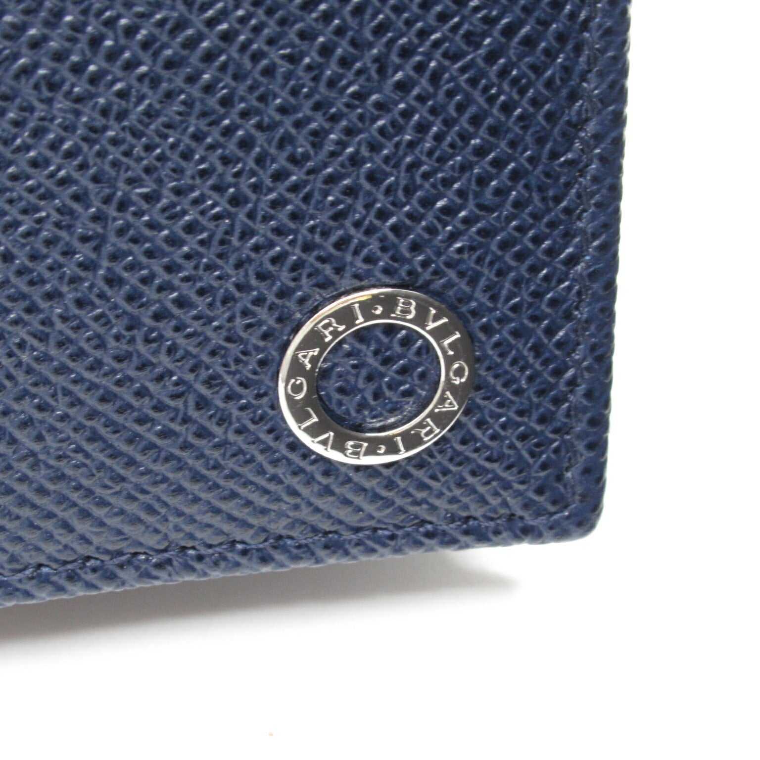 Bvlgari Bifold Wallet Leather Blue