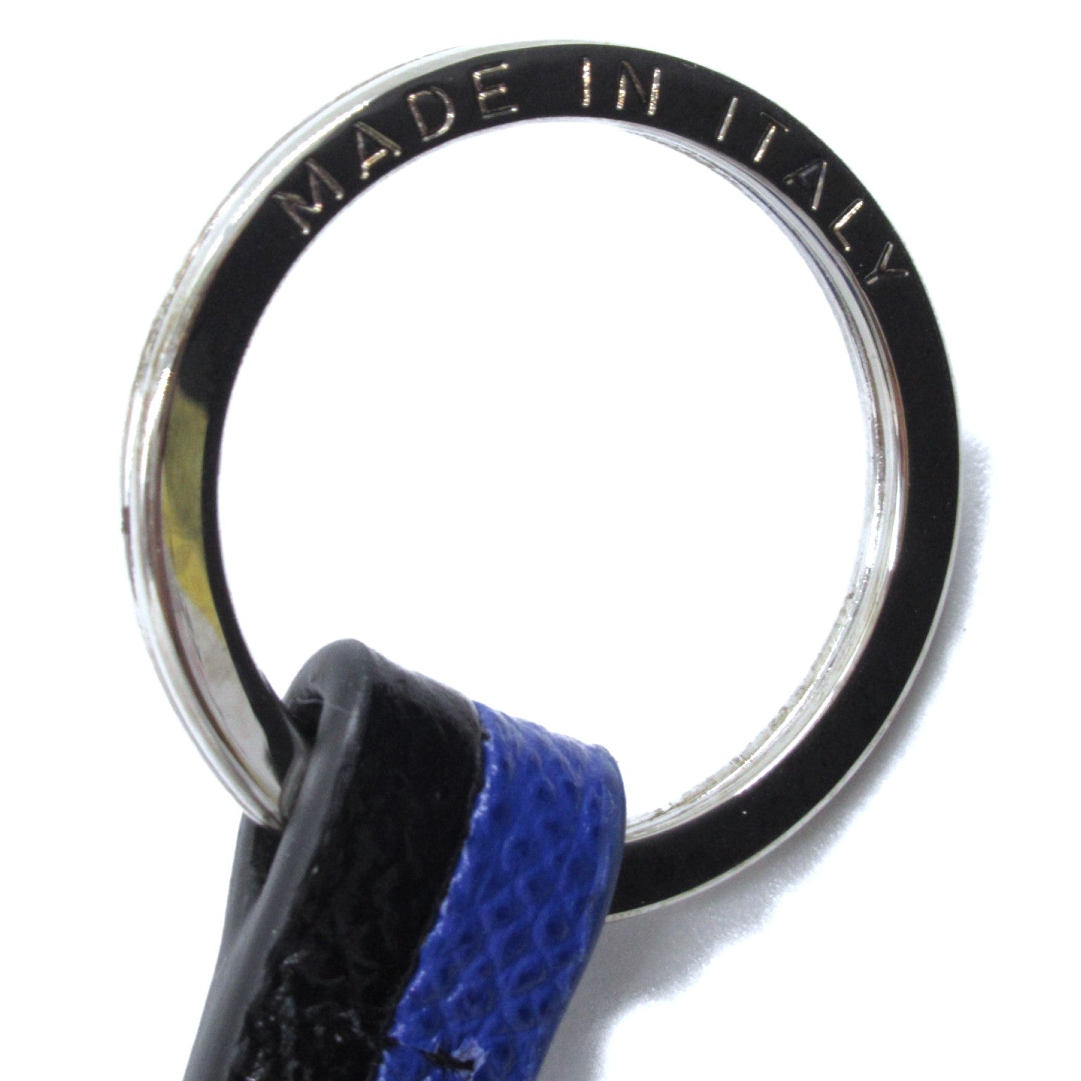 Bvlgari Leather Keyring Black/Blue