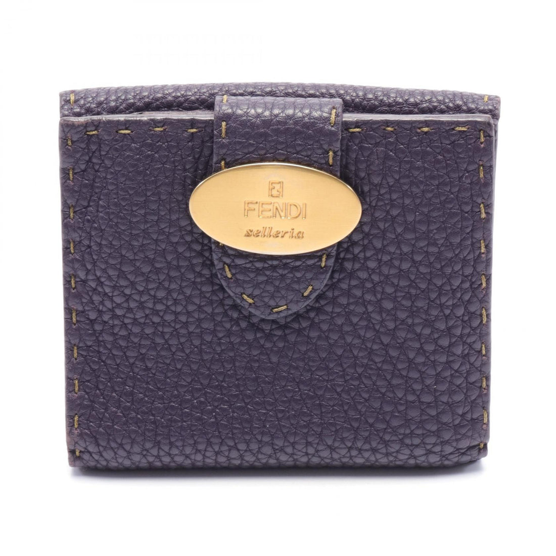 Fendi Leather Bifold Wallet Purple