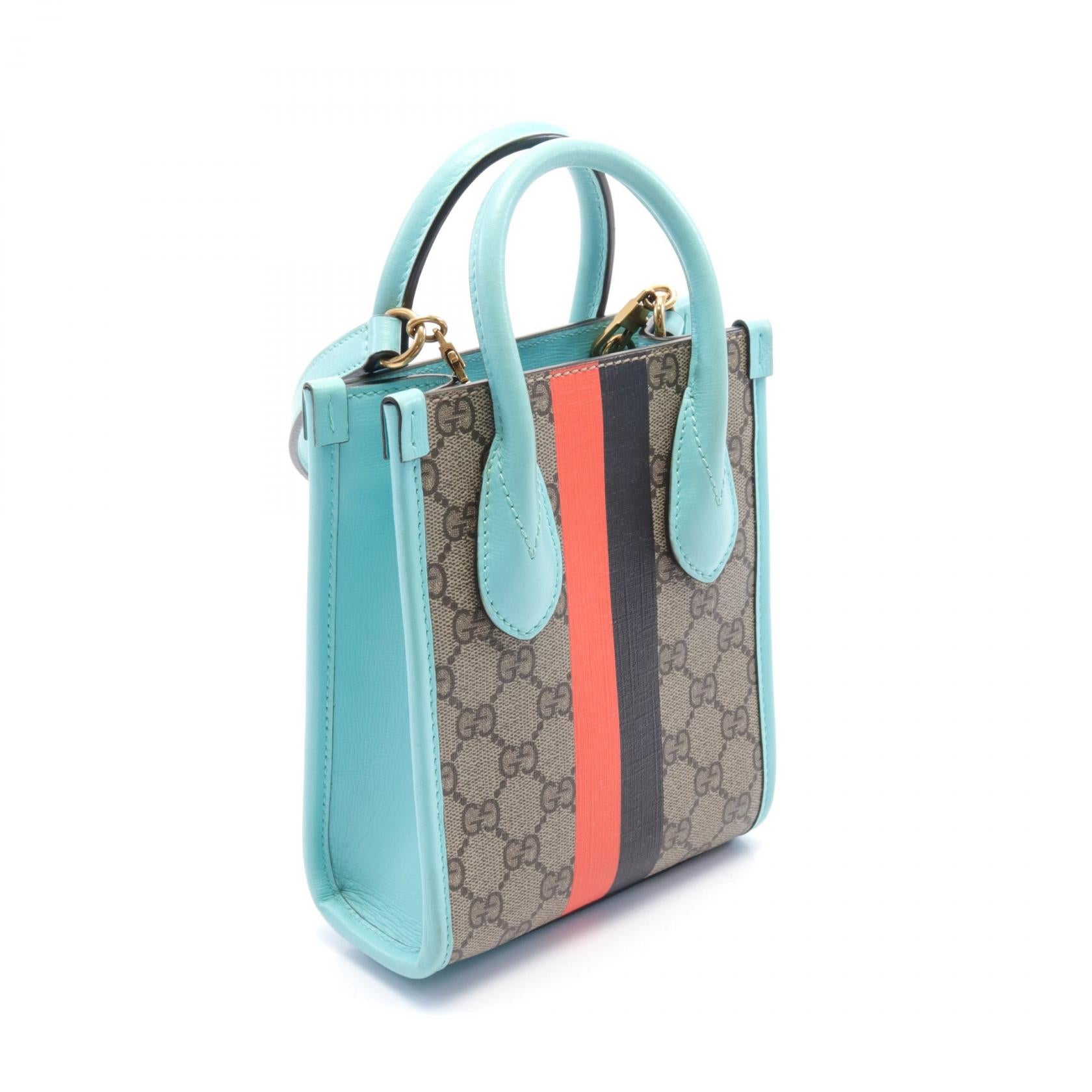 Gucci Interlocking G Mini Tote Bag PVC Canvas Leather