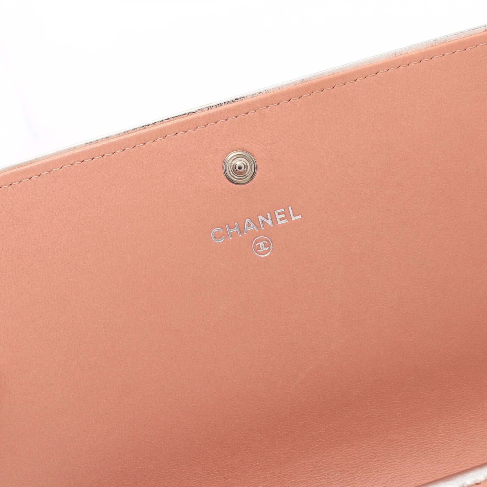 Chanel Matelasse Leather Long Wallet Pink