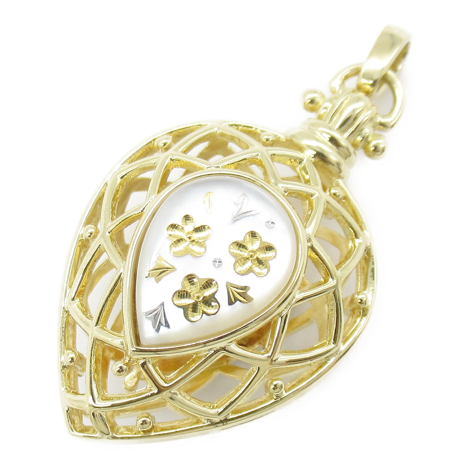 MIKIMOTO K18 Yellow Gold Shell Pendant