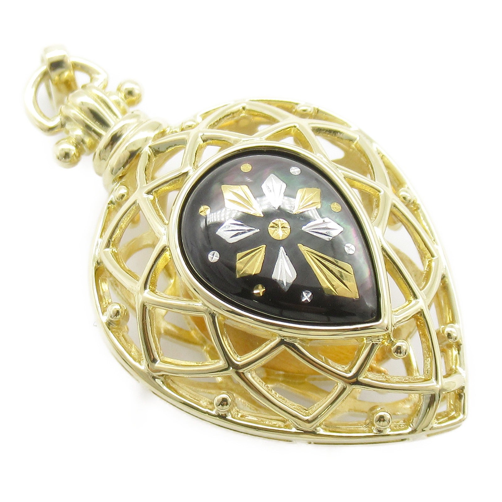 MIKIMOTO K18 Yellow Gold Shell Pendant