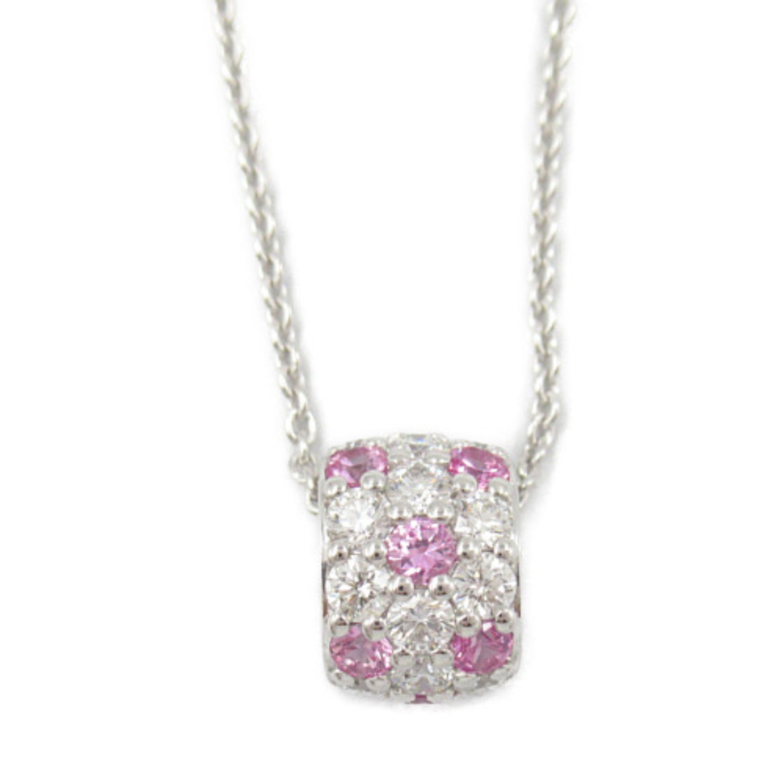 MIKIMOTO Pink Sapphire Diamond Necklace K18WG