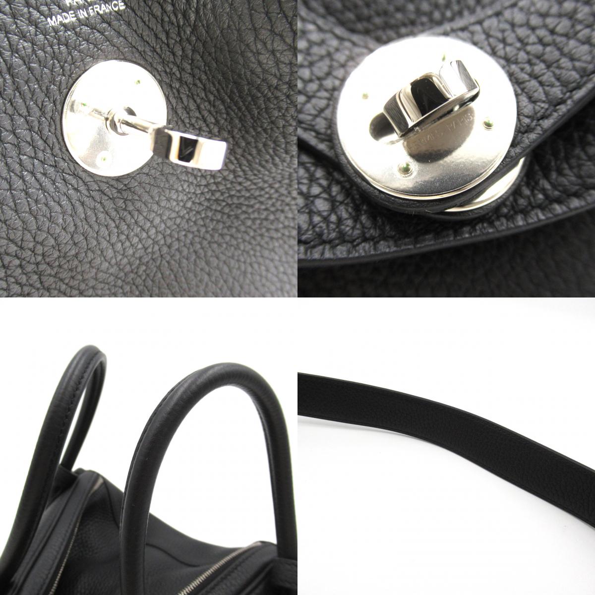 Hermes Lindy 26 Handbag Black Calf Leather