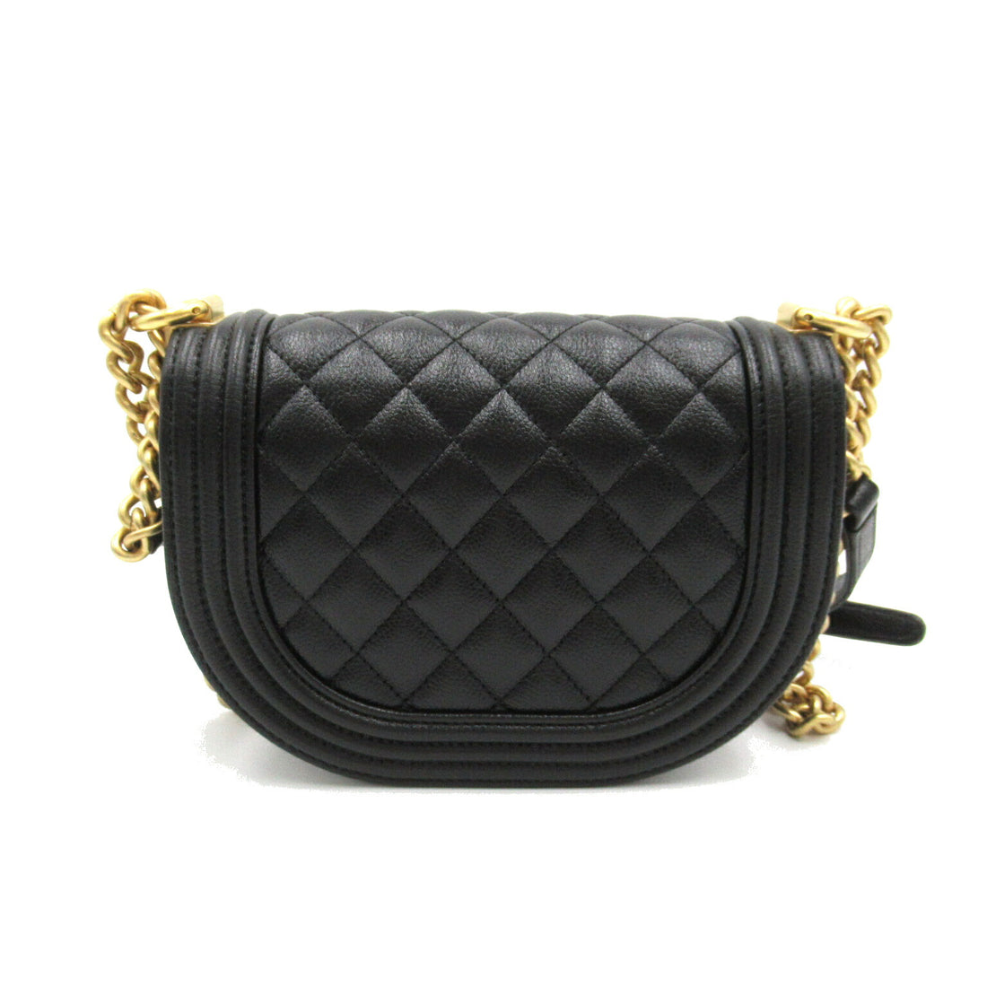 Chanel Boy Caviar Chain Shoulder Bag Black