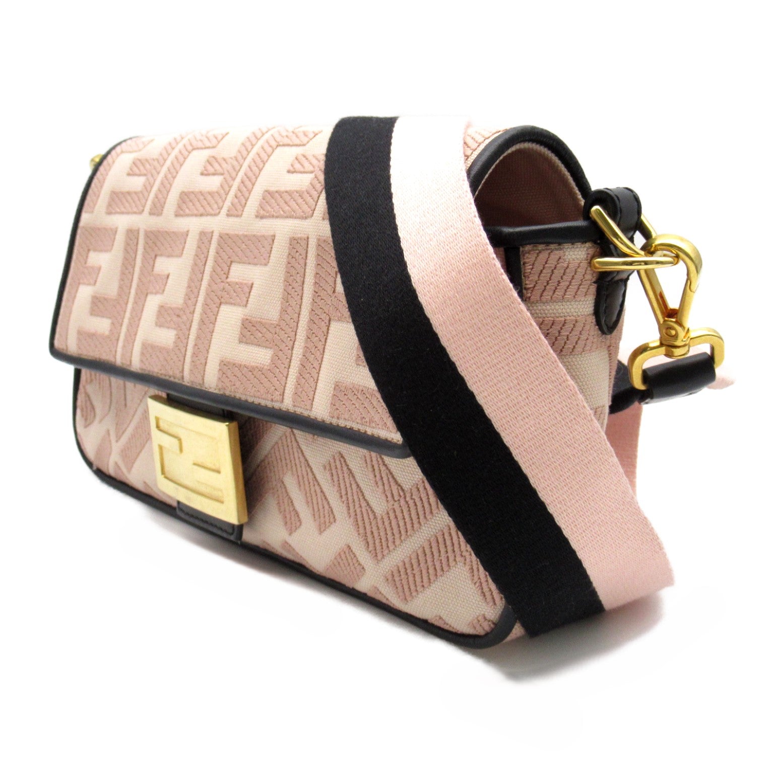 Fendi Mamma Bucket Leather Canvas Shoulder Bag