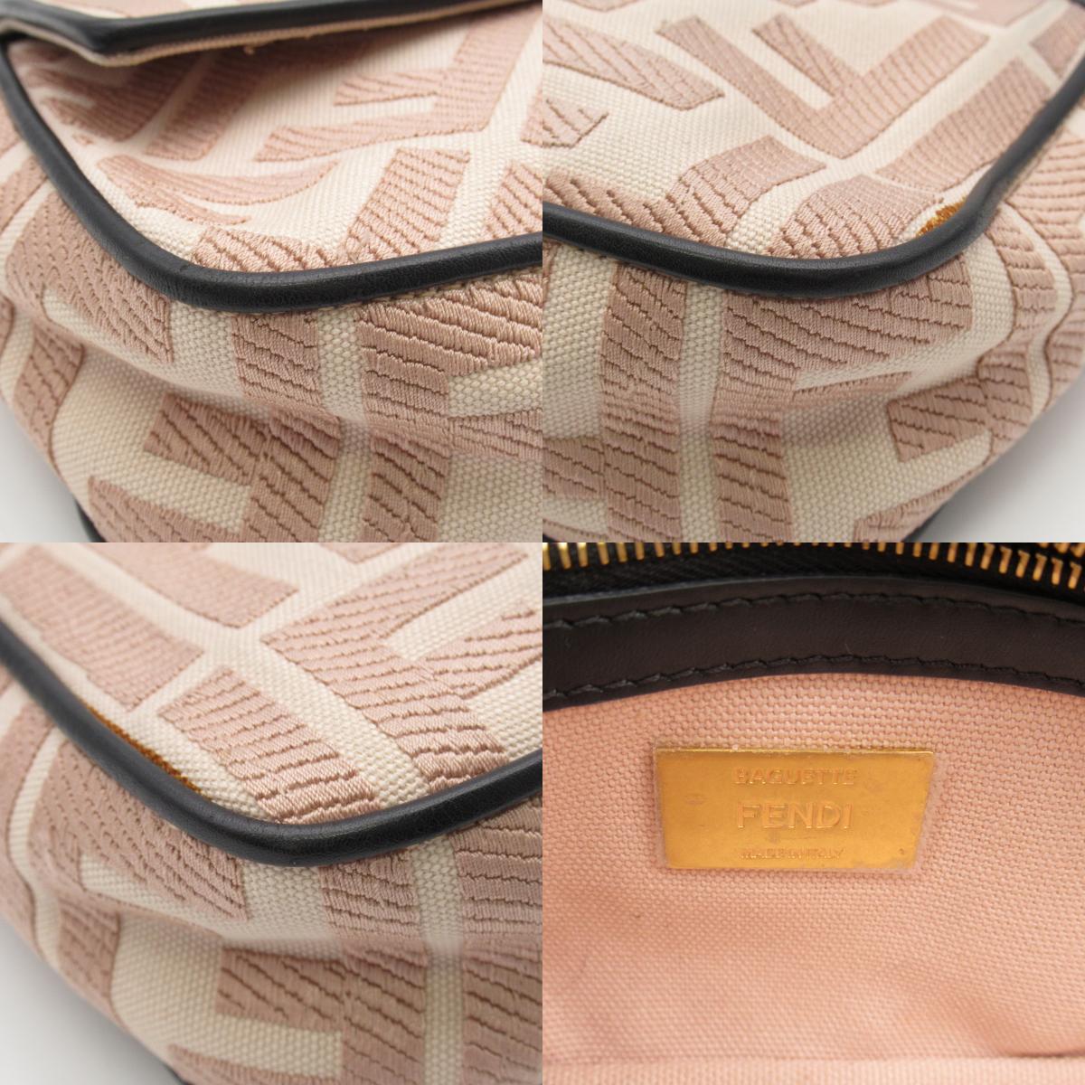 Fendi Mamma Bucket Leather Canvas Shoulder Bag