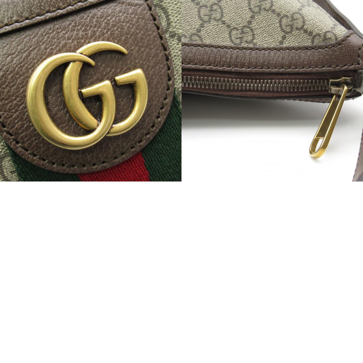 Gucci GG Supreme Shoulder Bag PVC Canvas Leather