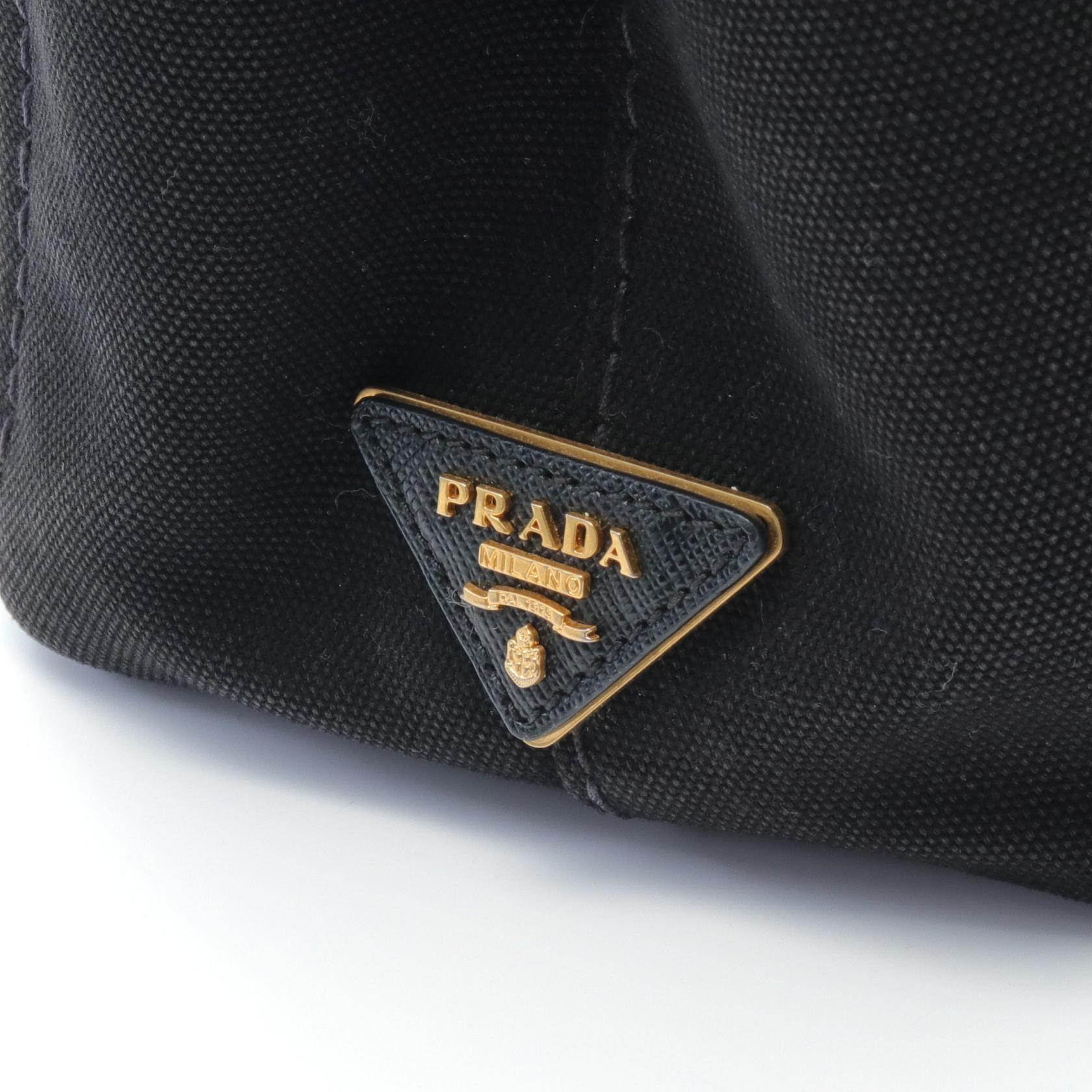 Prada Canapa Canvas Tote Bag Black