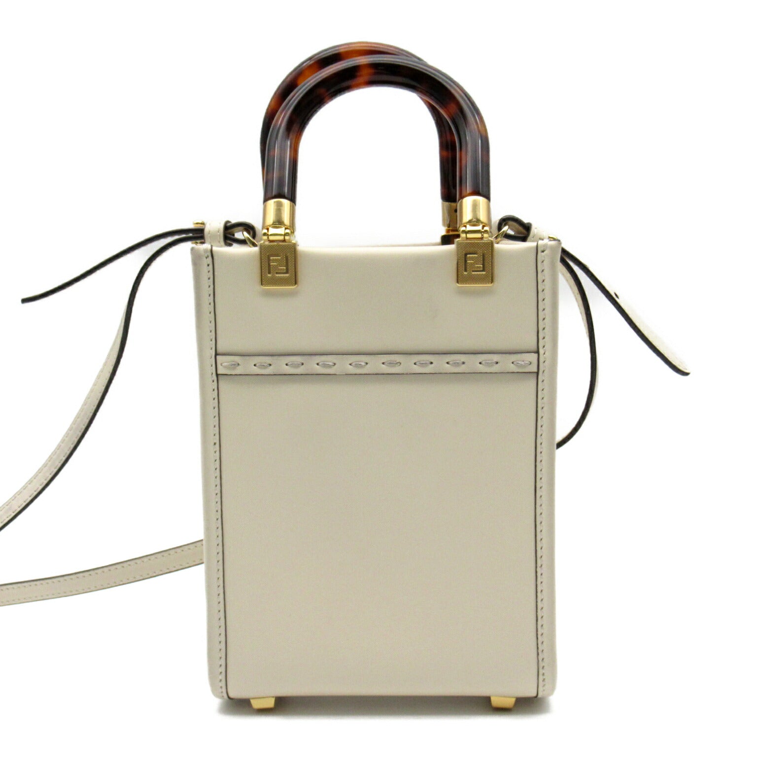 Fendi Sunshine Mini Shoulder Bag White Leather