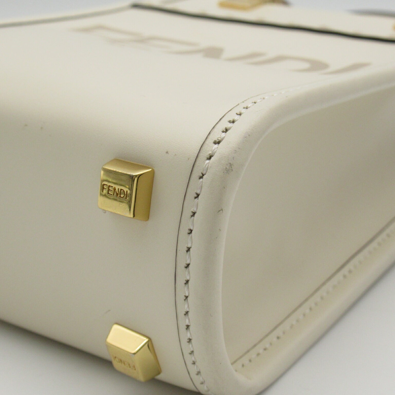 Fendi Sunshine Mini Shoulder Bag White Leather