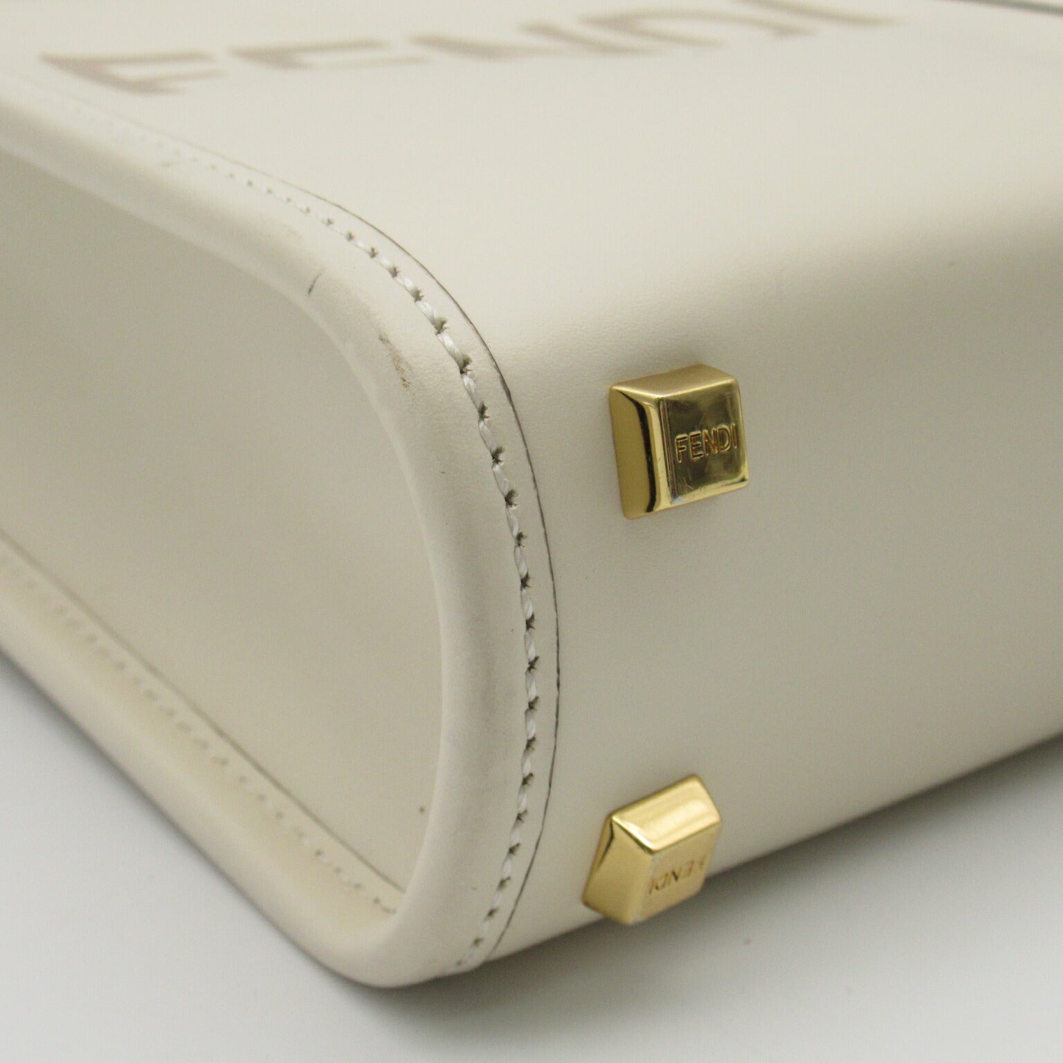 Fendi Sunshine Mini Shoulder Bag White Leather