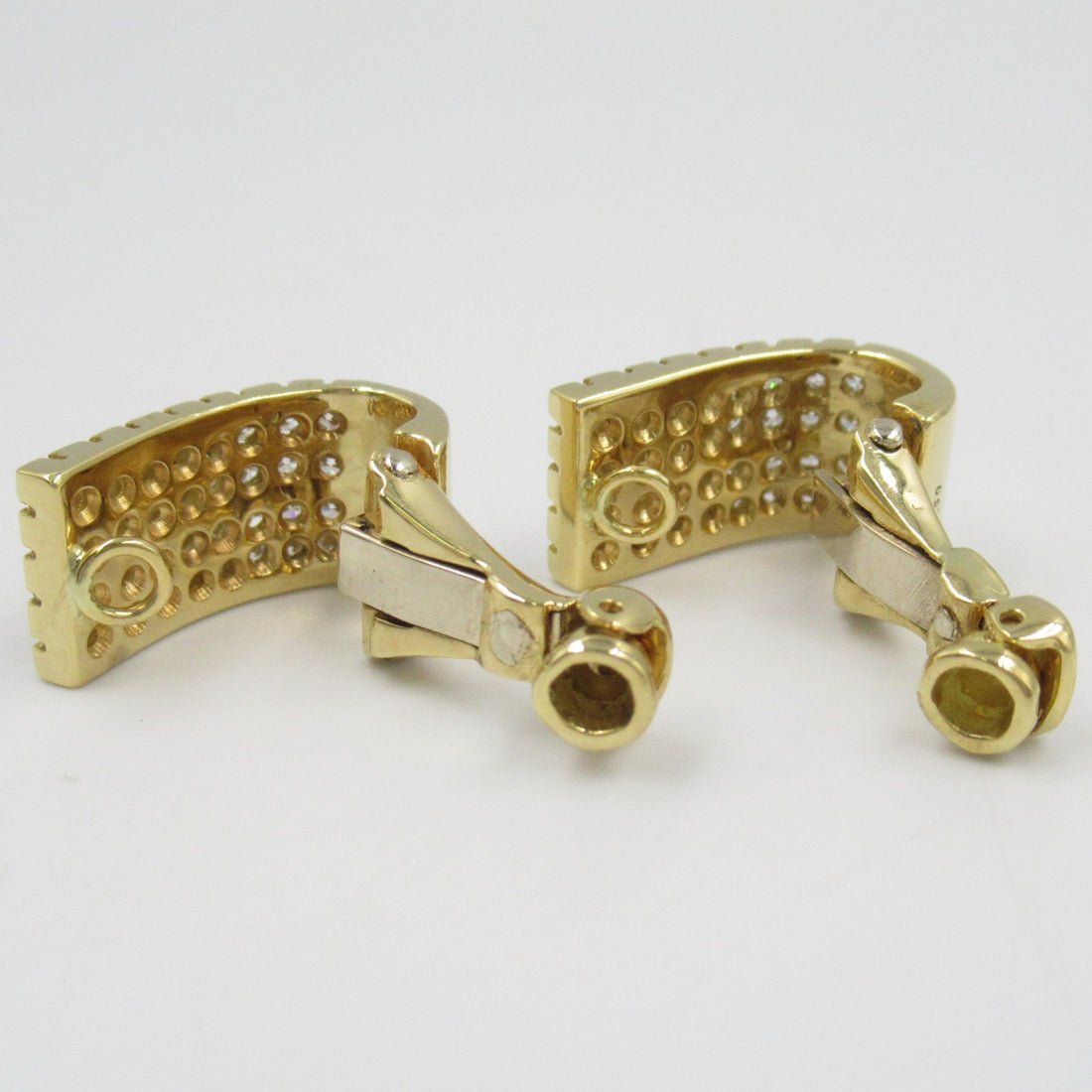 K18 Yellow Gold Diamond Earrings Jewelry