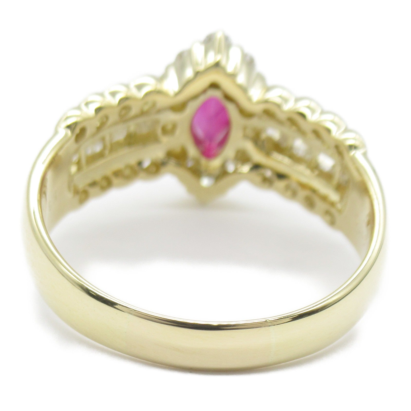 Ruby Diamond Ring K18 Yellow Gold