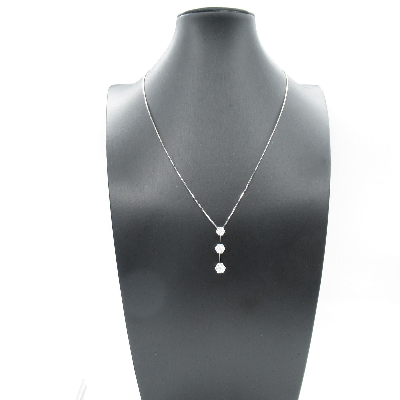 Diamond Necklace K18WG White Gold Jewelry