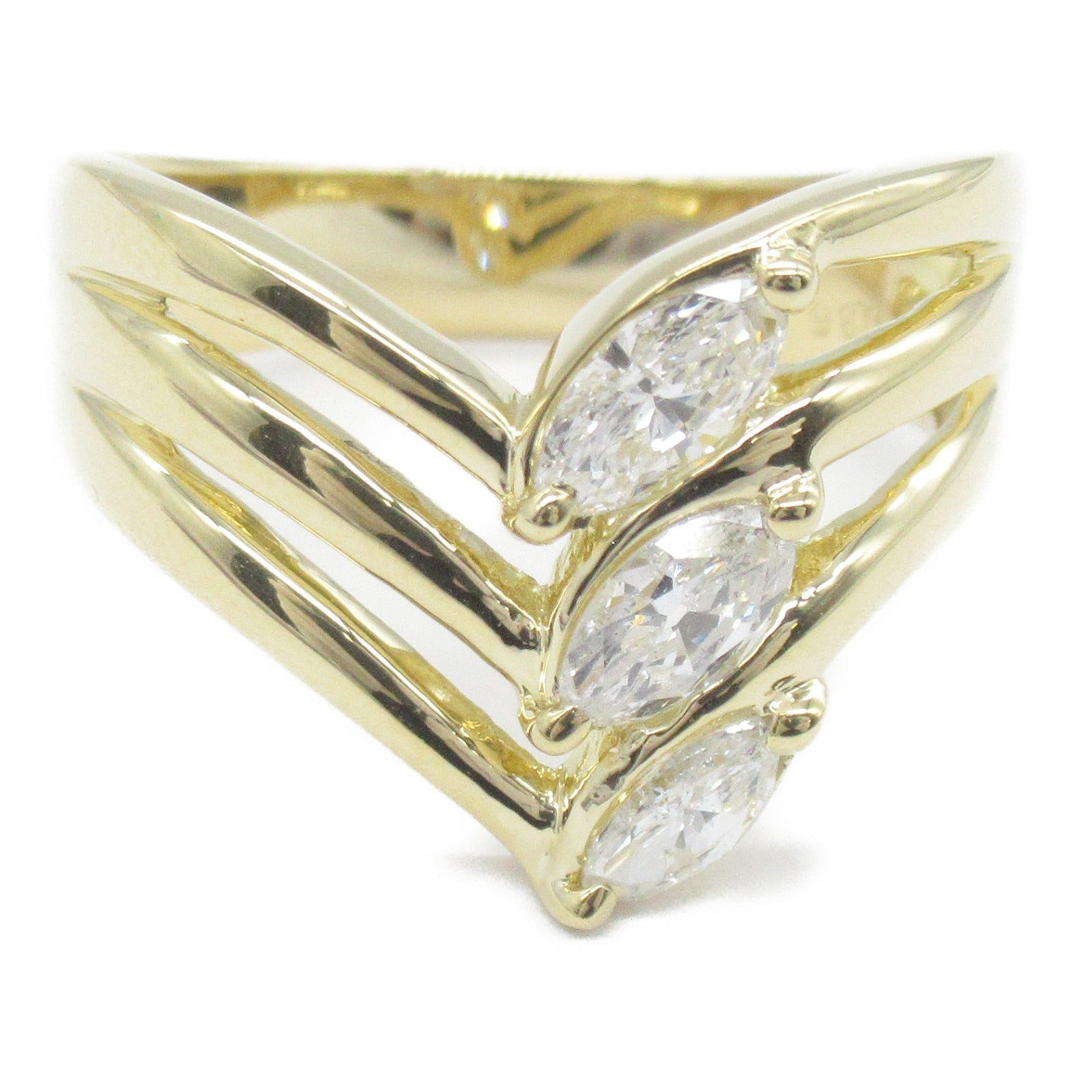 Diamond Ring K18 Yellow Gold Jewelry