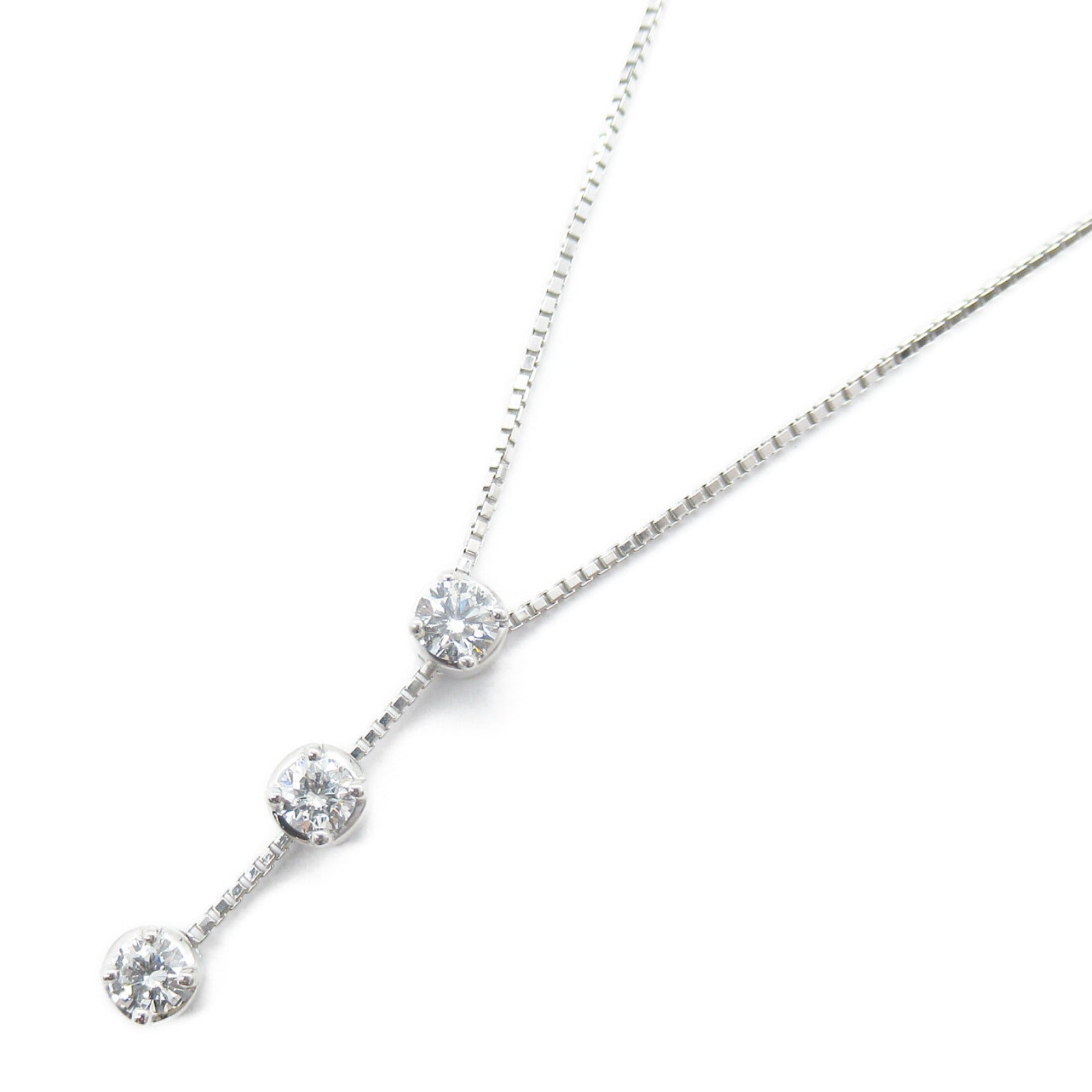 Trilogy Diamond Necklace K18WG White Gold