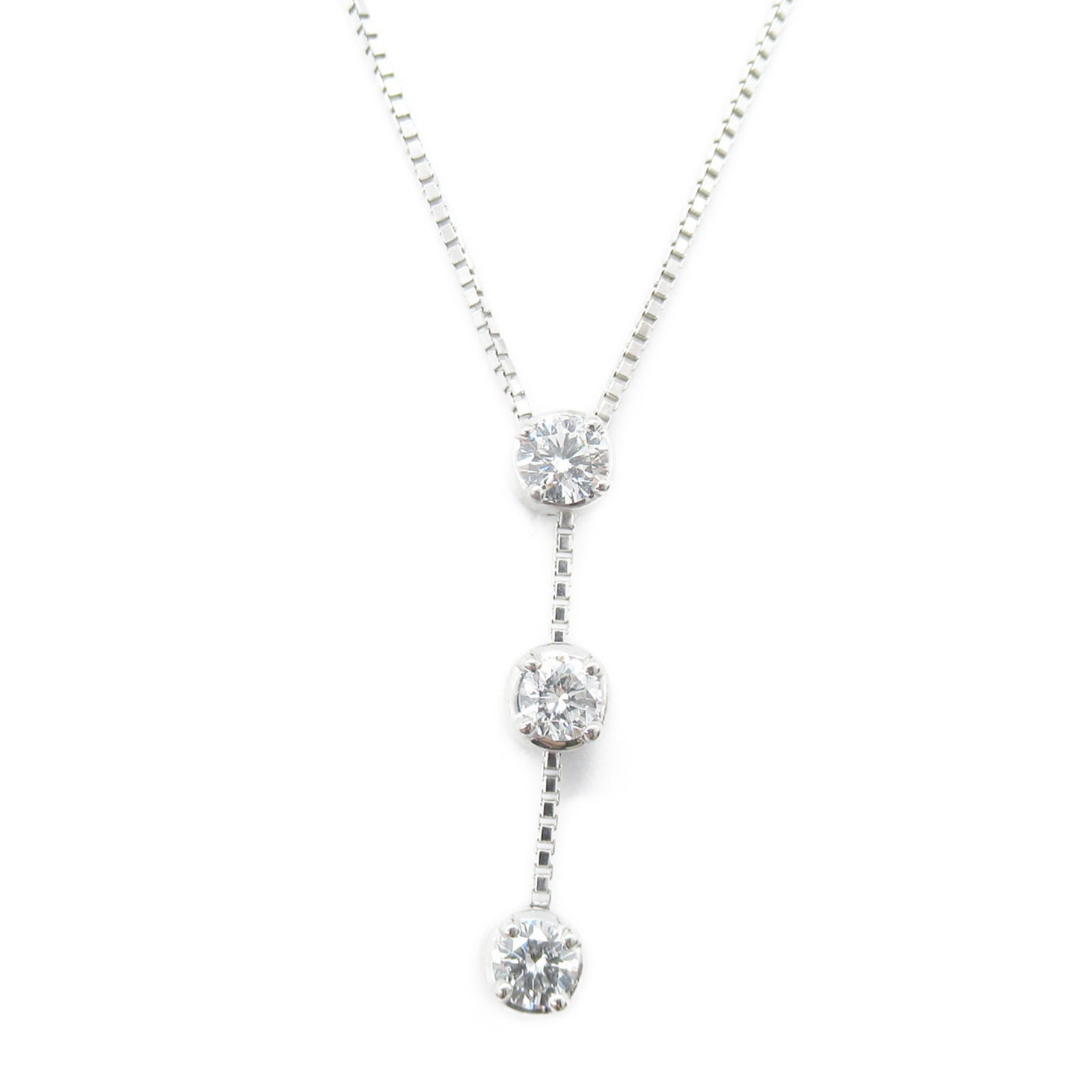 Trilogy Diamond Necklace K18WG White Gold