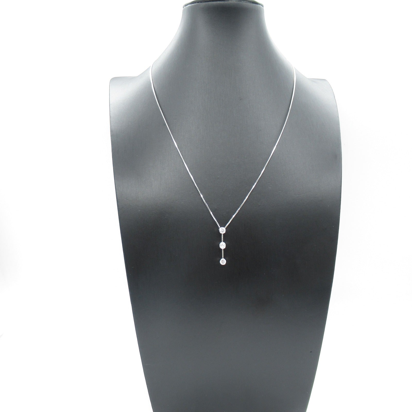 Trilogy Diamond Necklace K18WG White Gold