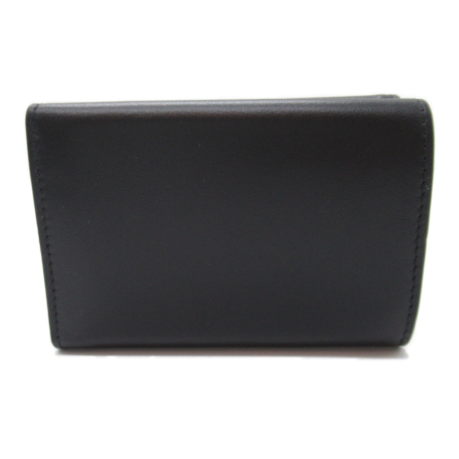 Balenciaga Leather Trifold Wallet Black