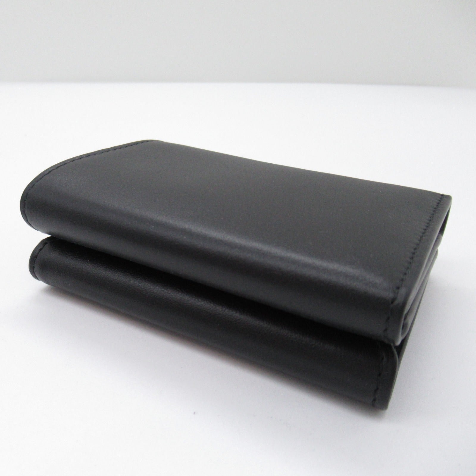 Balenciaga Leather Trifold Wallet Black