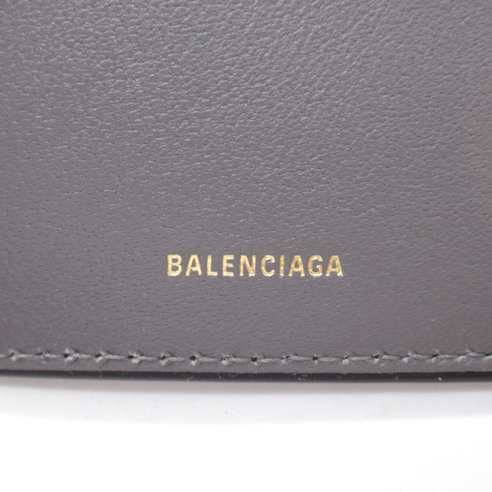 Balenciaga Leather Trifold Wallet Black