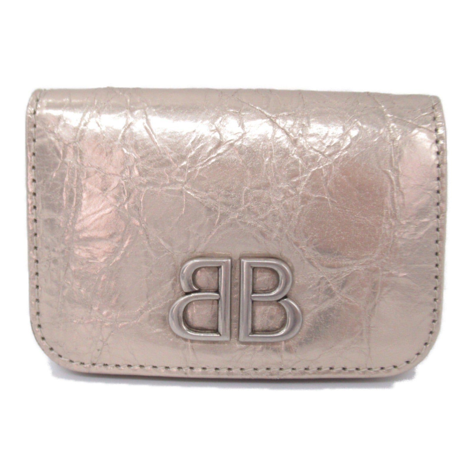 Balenciaga Lambskin Trifold Wallet Beige