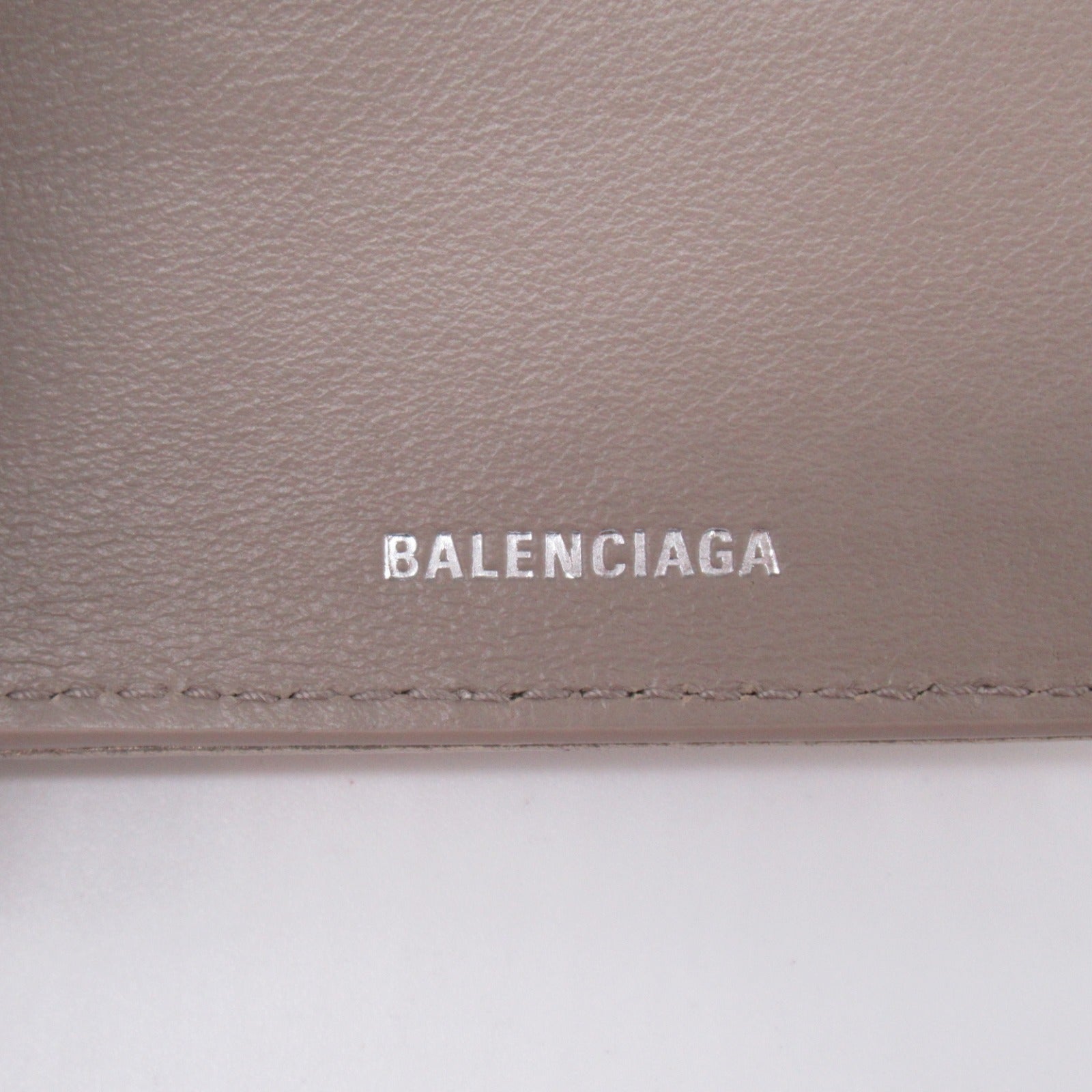 Balenciaga Lambskin Trifold Wallet Beige