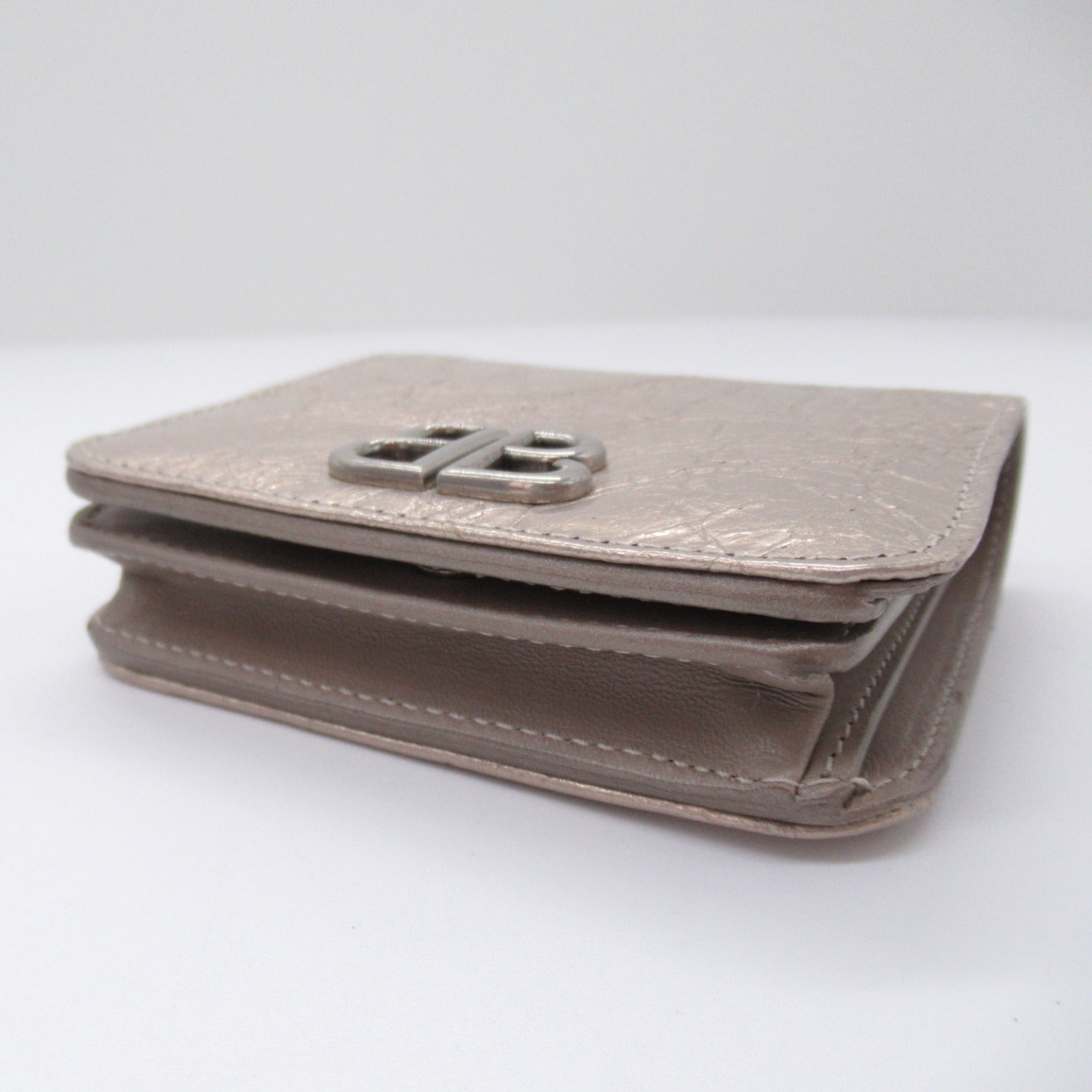 Balenciaga Lambskin Bifold Wallet Beige