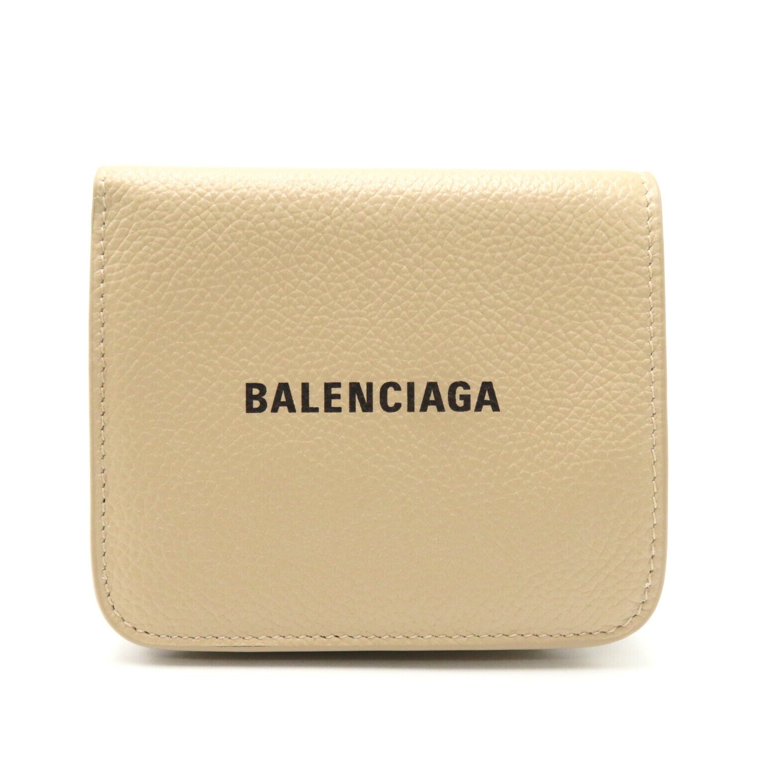 Balenciaga Leather Bifold Wallet Beige