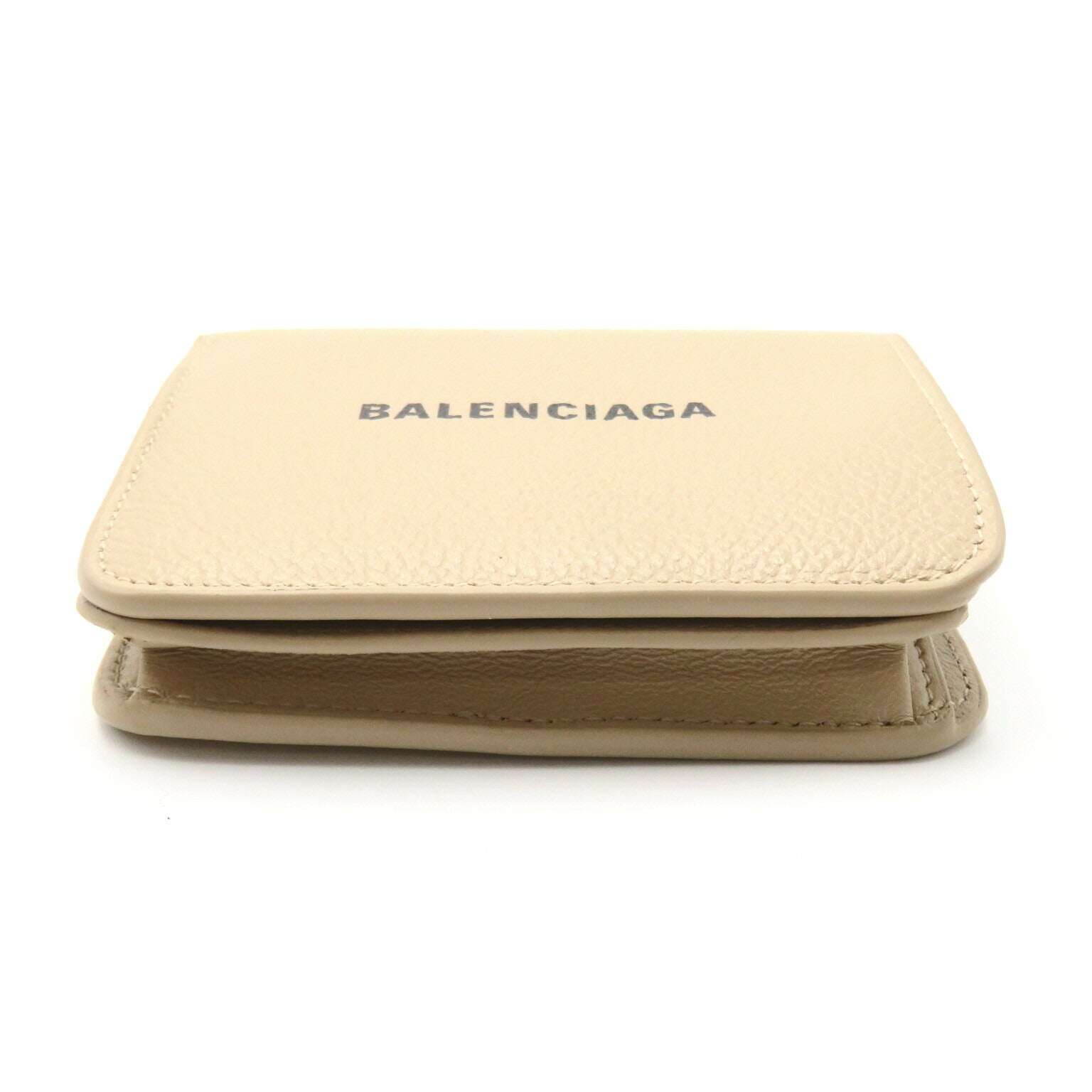 Balenciaga Leather Bifold Wallet Beige