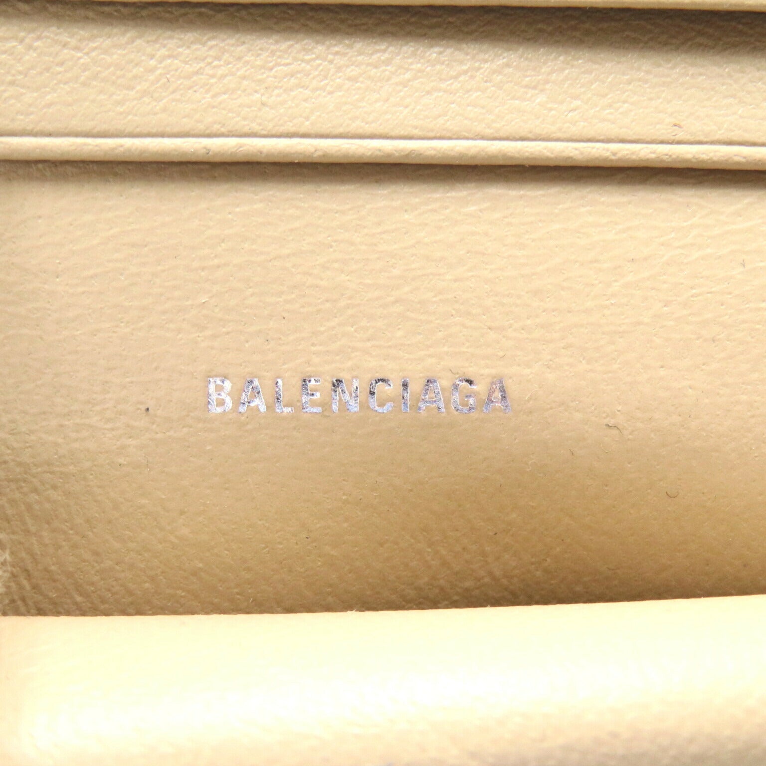 Balenciaga Leather Bifold Wallet Beige