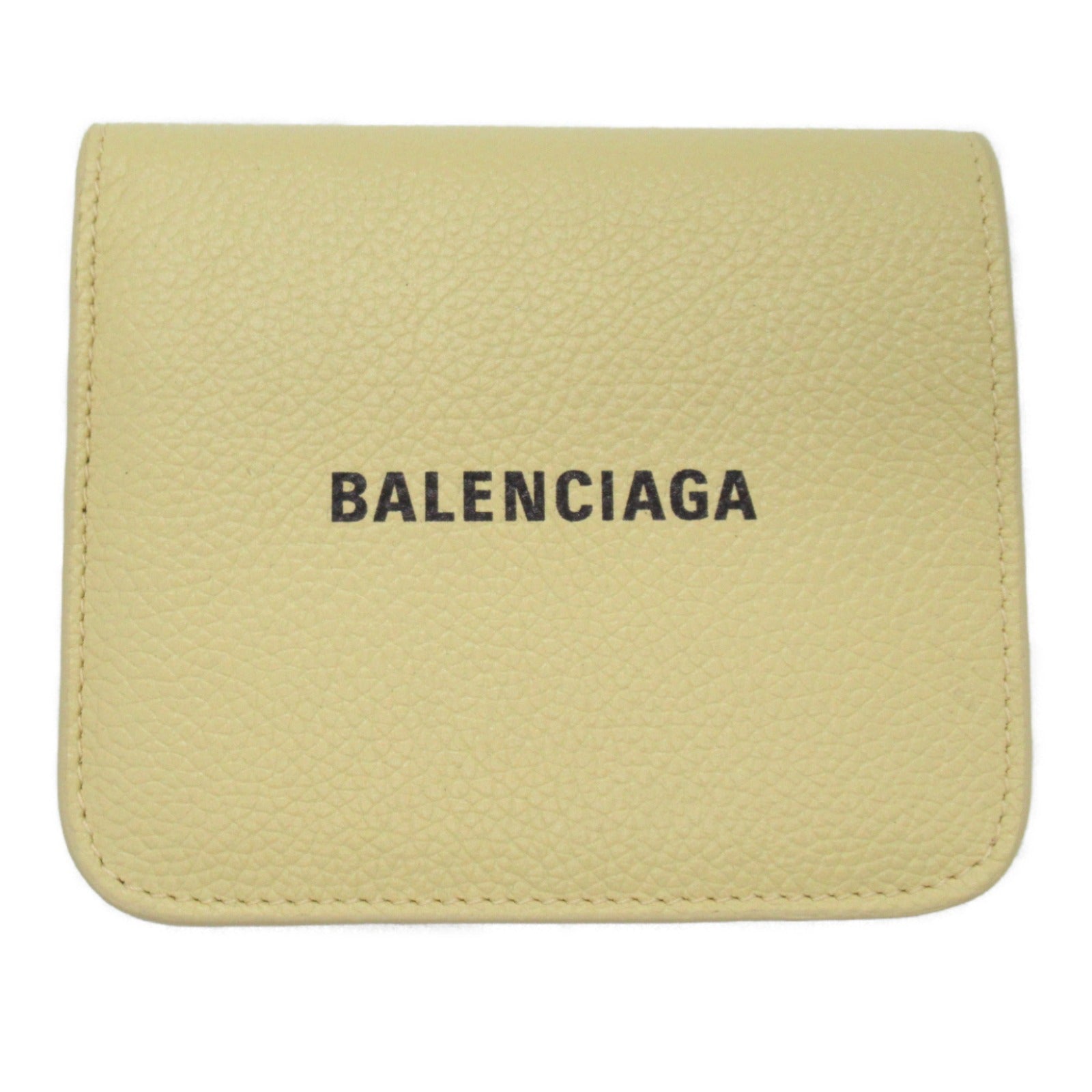 Balenciaga Leather Bifold Wallet Yellow