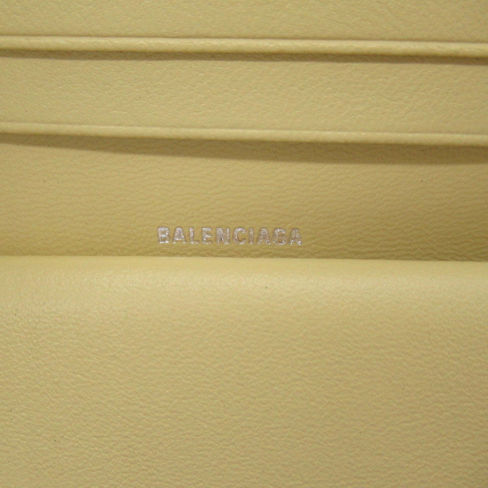 Balenciaga Leather Bifold Wallet Yellow