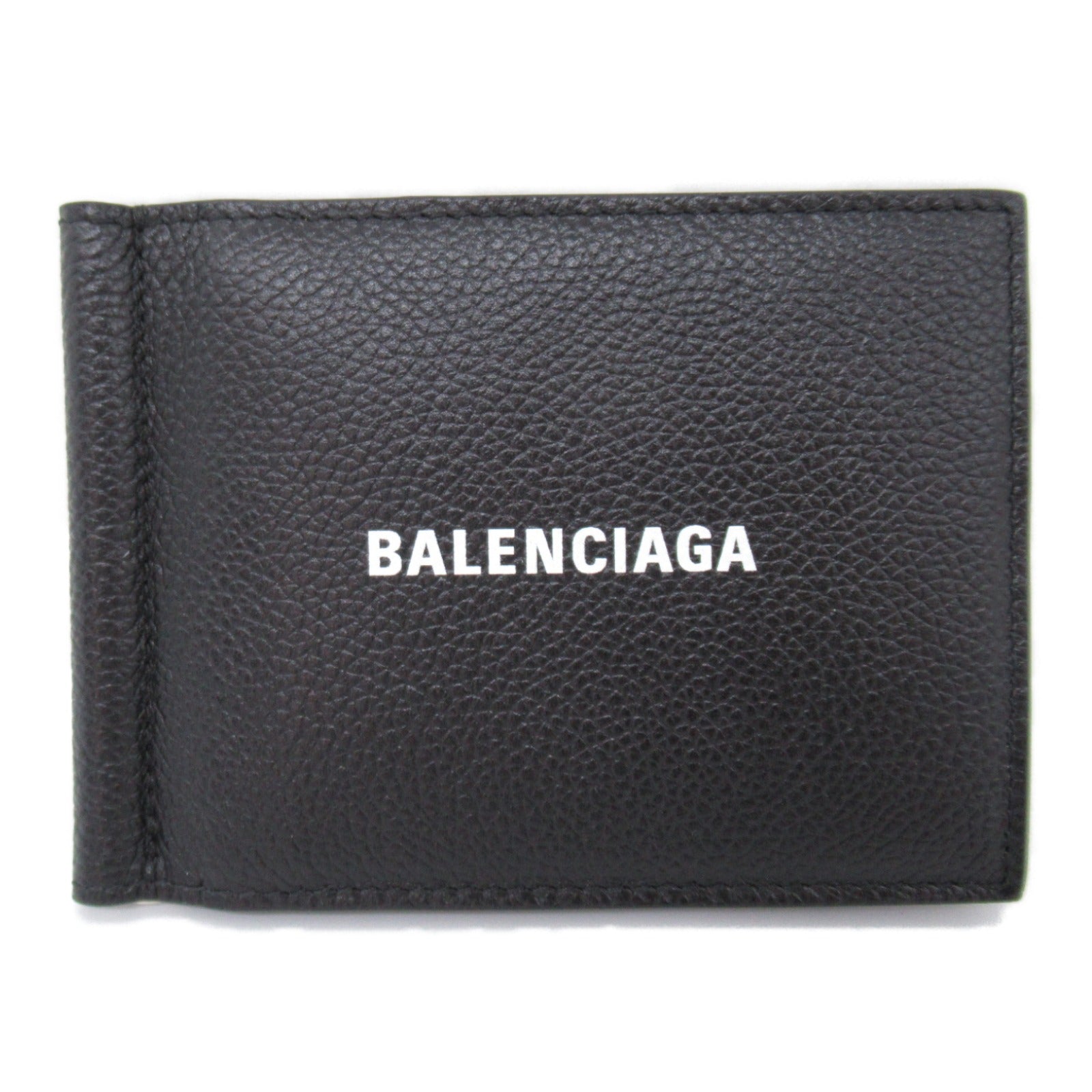 Balenciaga Leather Bifold Wallet Black