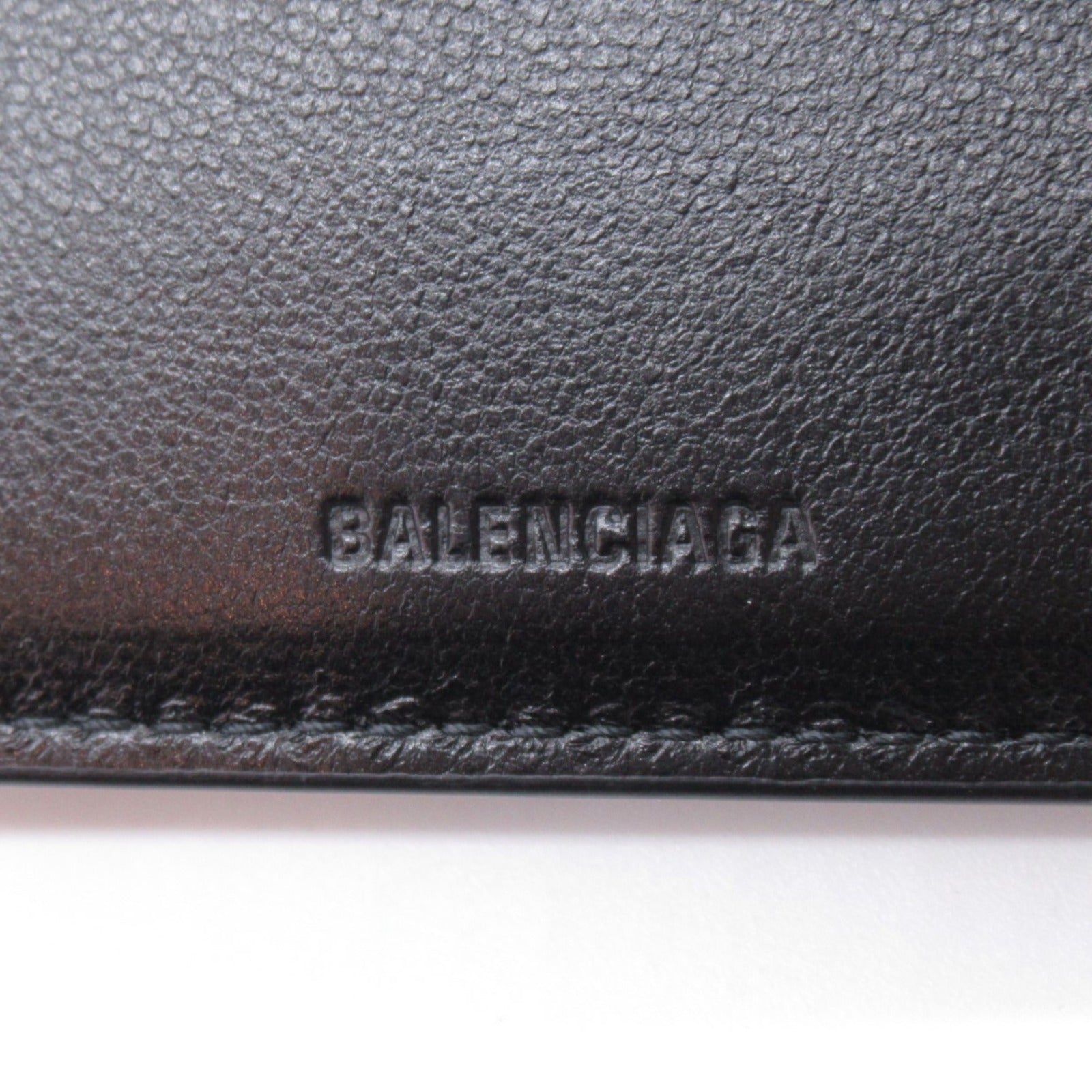 Balenciaga Leather Bifold Wallet Black