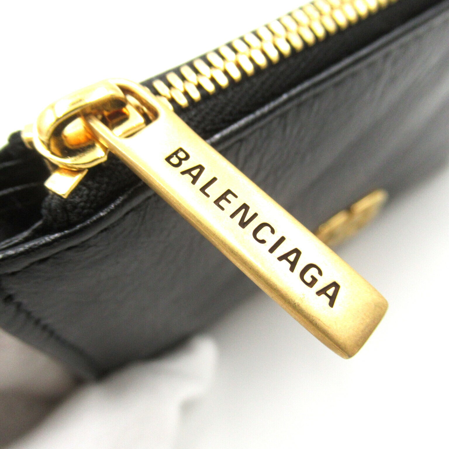 Balenciaga Leather Coin Case Black