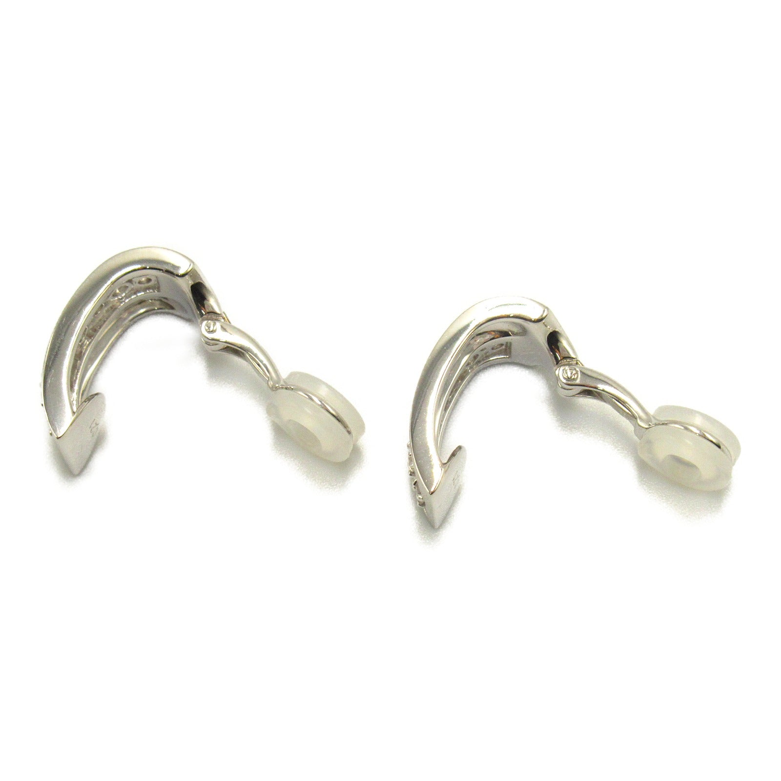 Tasaki Diamond K18WG White Gold Earrings