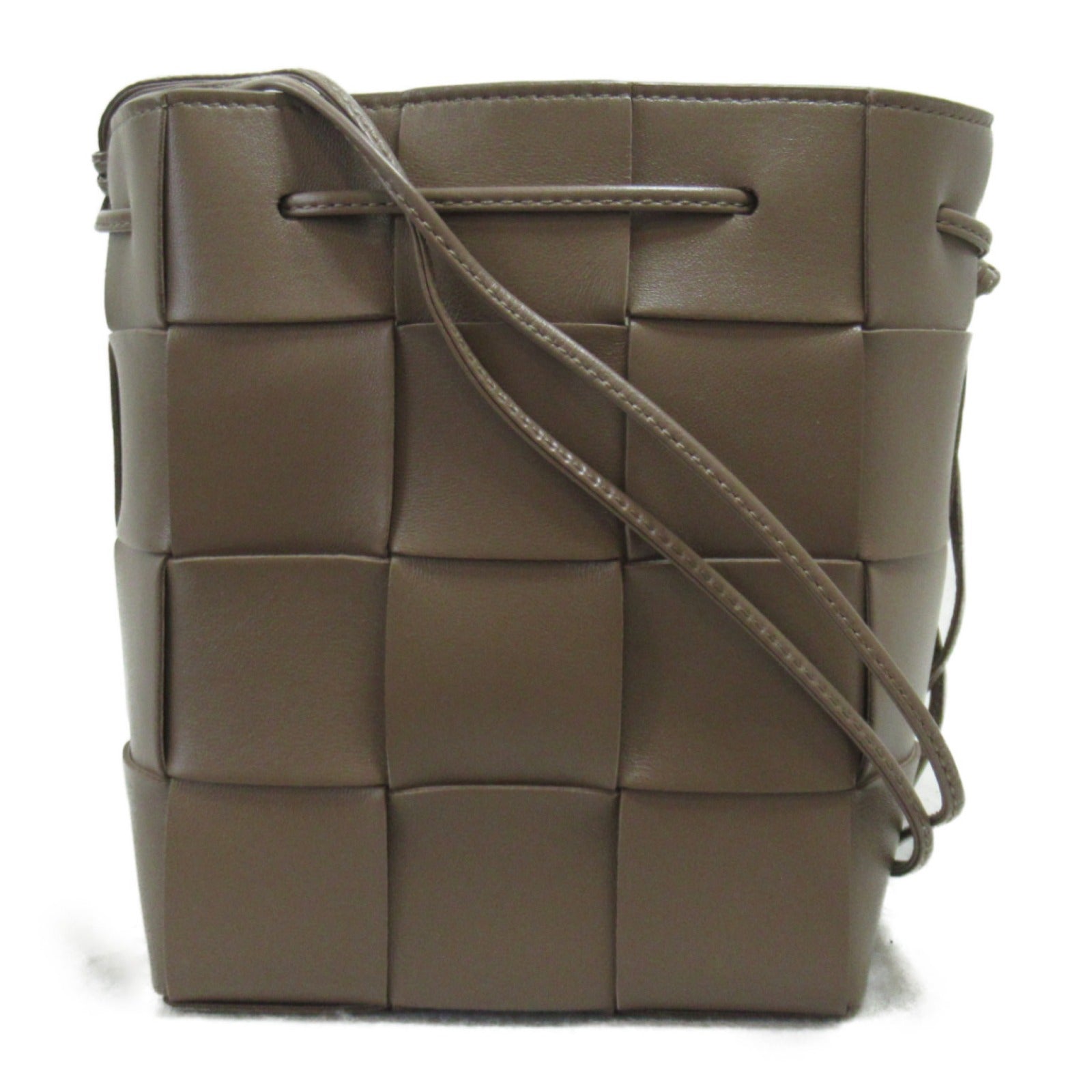 Bottega Veneta Lambskin Shoulder Bag Gray