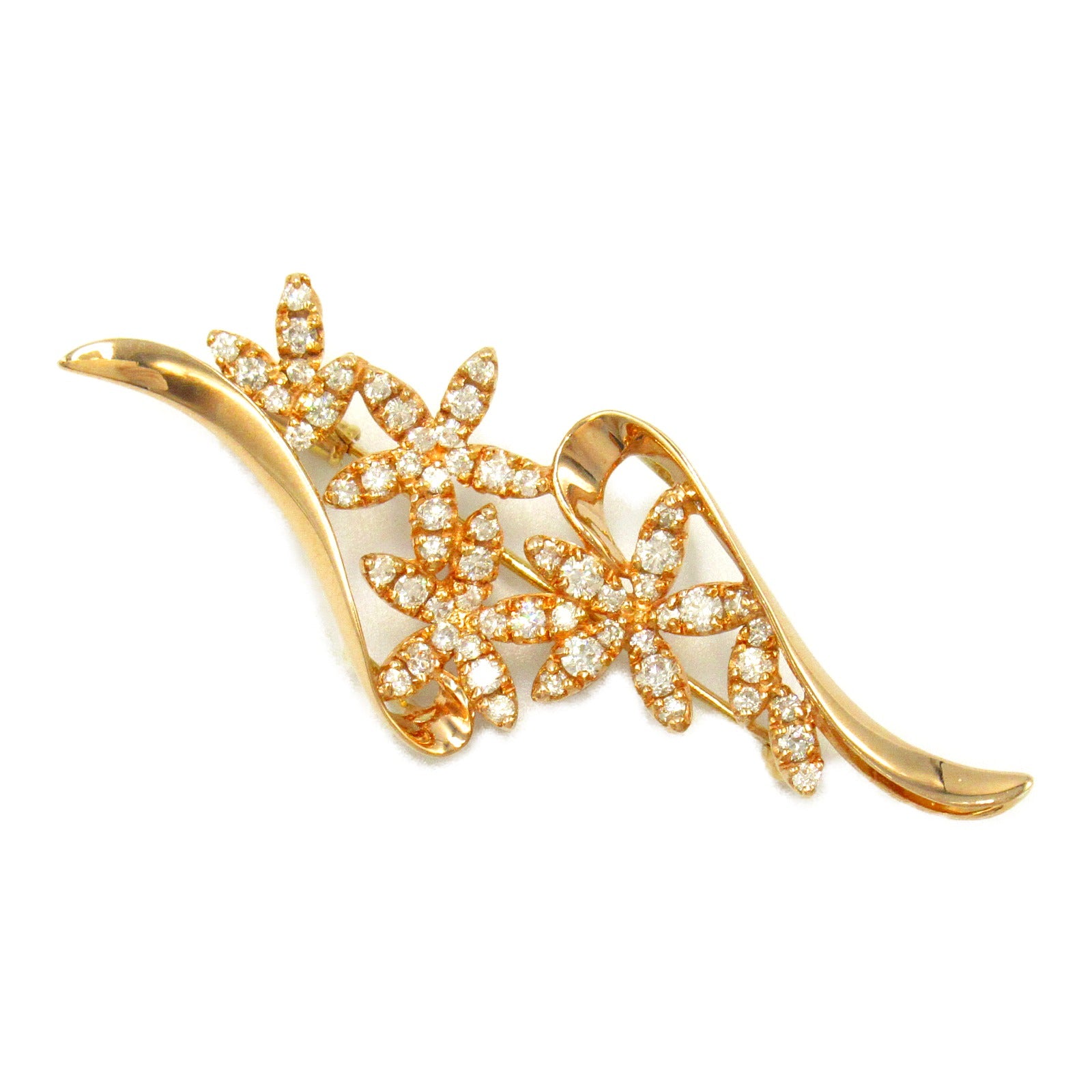 Diamond Brooch K18PG Pink Gold Jewelry