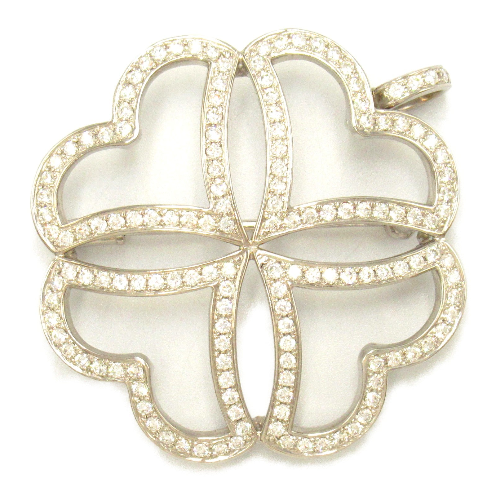 K18WG White Gold Diamond Brooch