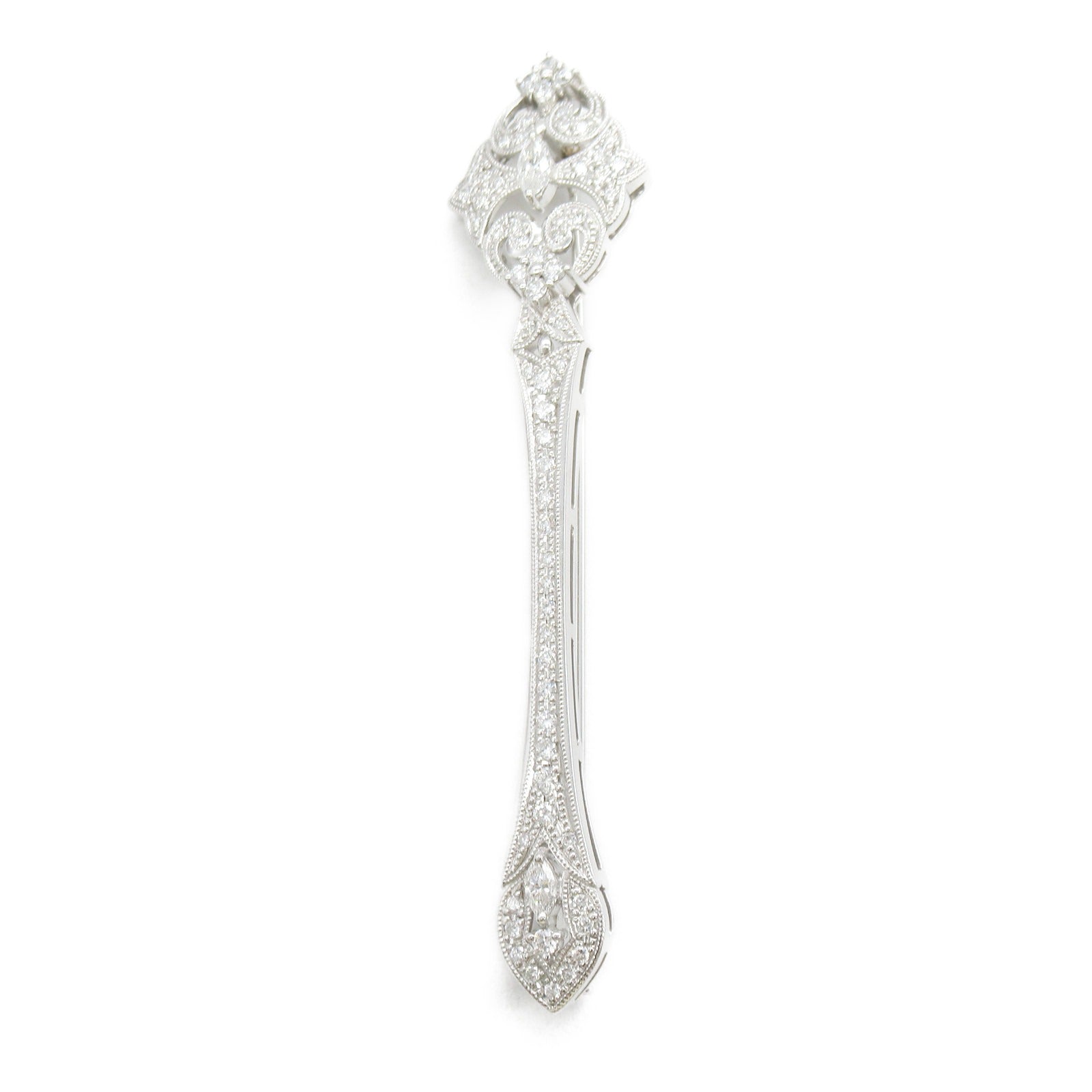 Platinum Diamond Brooch Jewelry