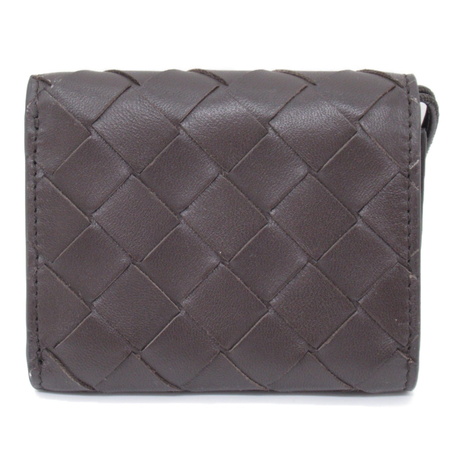 Bottega Veneta Lambskin Trifold Wallet Brown