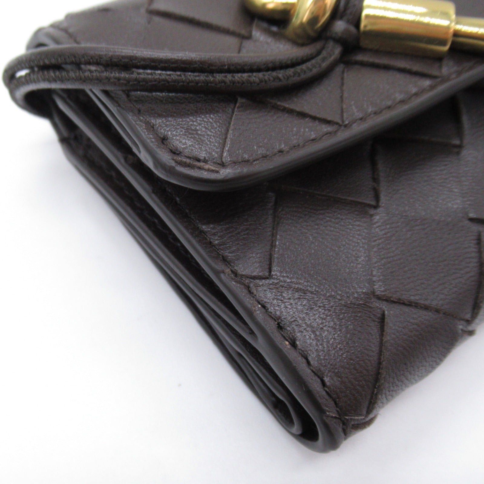 Bottega Veneta Lambskin Trifold Wallet Brown