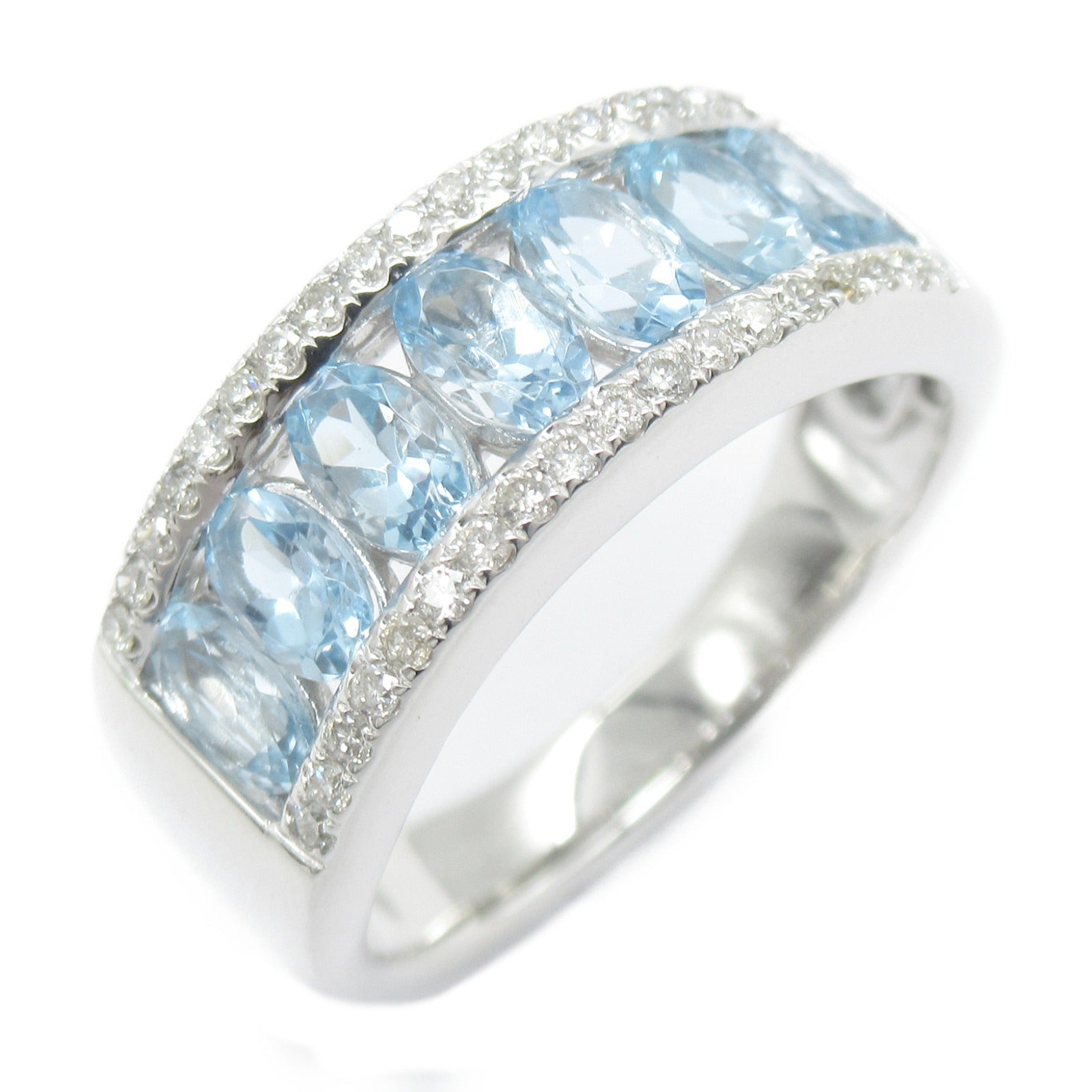 Aquamarine Diamond Ring K18WG White Gold