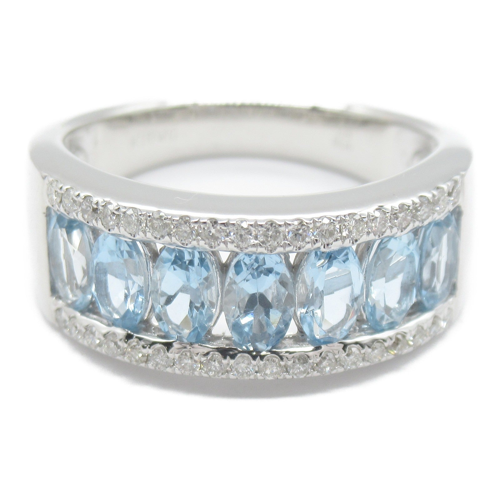 Aquamarine Diamond Ring K18WG White Gold