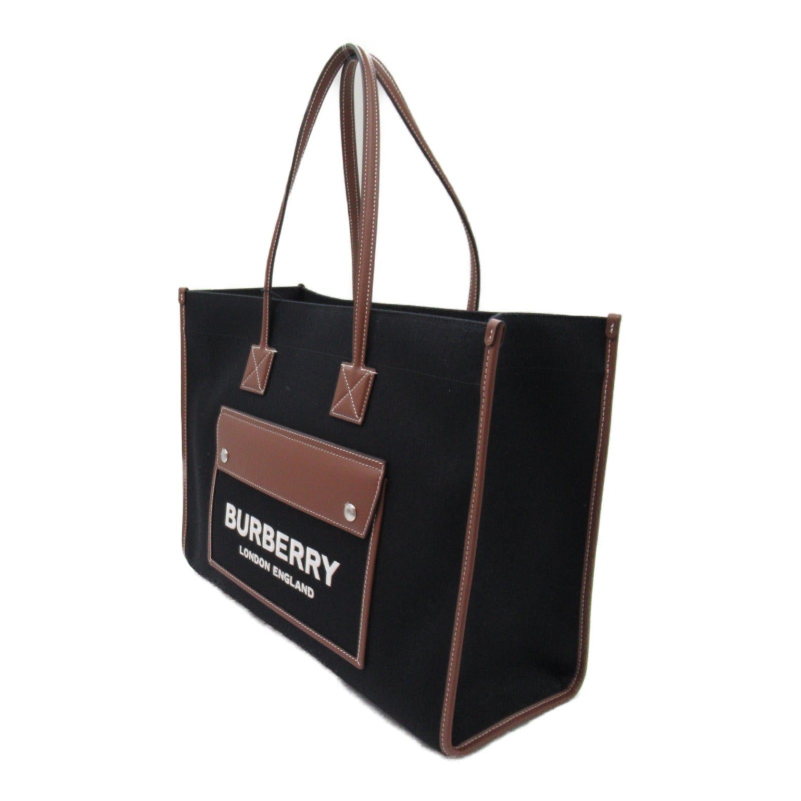 Burberry Leather Canvas Tote Bag 8055747